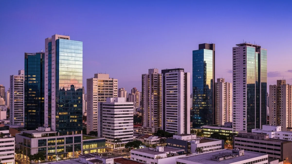 Gráfico comparativo de setores imobiliários com indicadores de rentabilidade e ciclo econômico